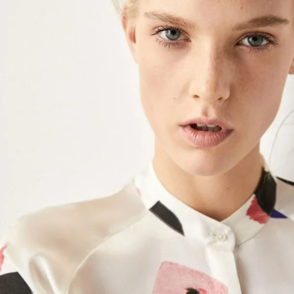 Massimo Dutti Mulberry Silk Blouse Sz